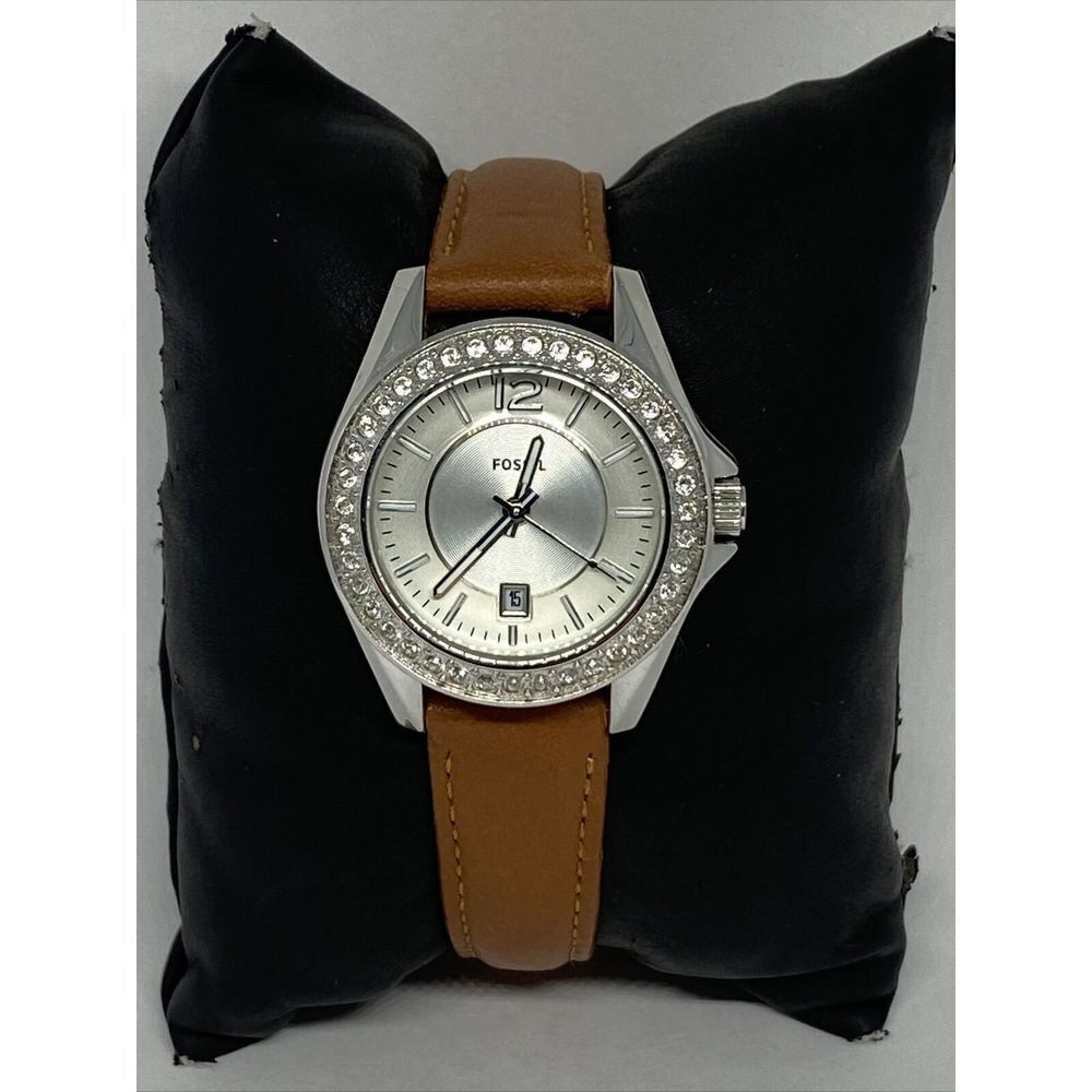 Fossil Riley ES2878 Women's Brown Leather Analog Dial Quartz Wrist Watch WFH158